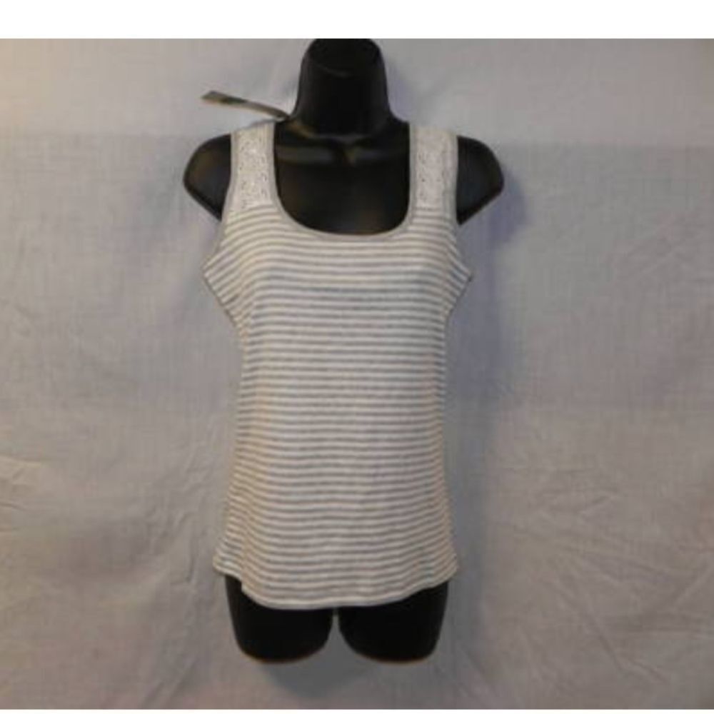 Reference Point Tank Small Womens Gray White NWT